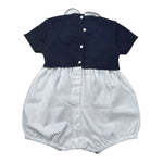 Le Coconne Pagliaccetto Bicolore Mezza Manica per Neonata LCN1979 BIANCO/BLU LE COCONNE 