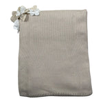 Le Coconne Coperta Tinta Unita con Applicazioni per Neonata LCN2441 BEIGE LE COCONNE 