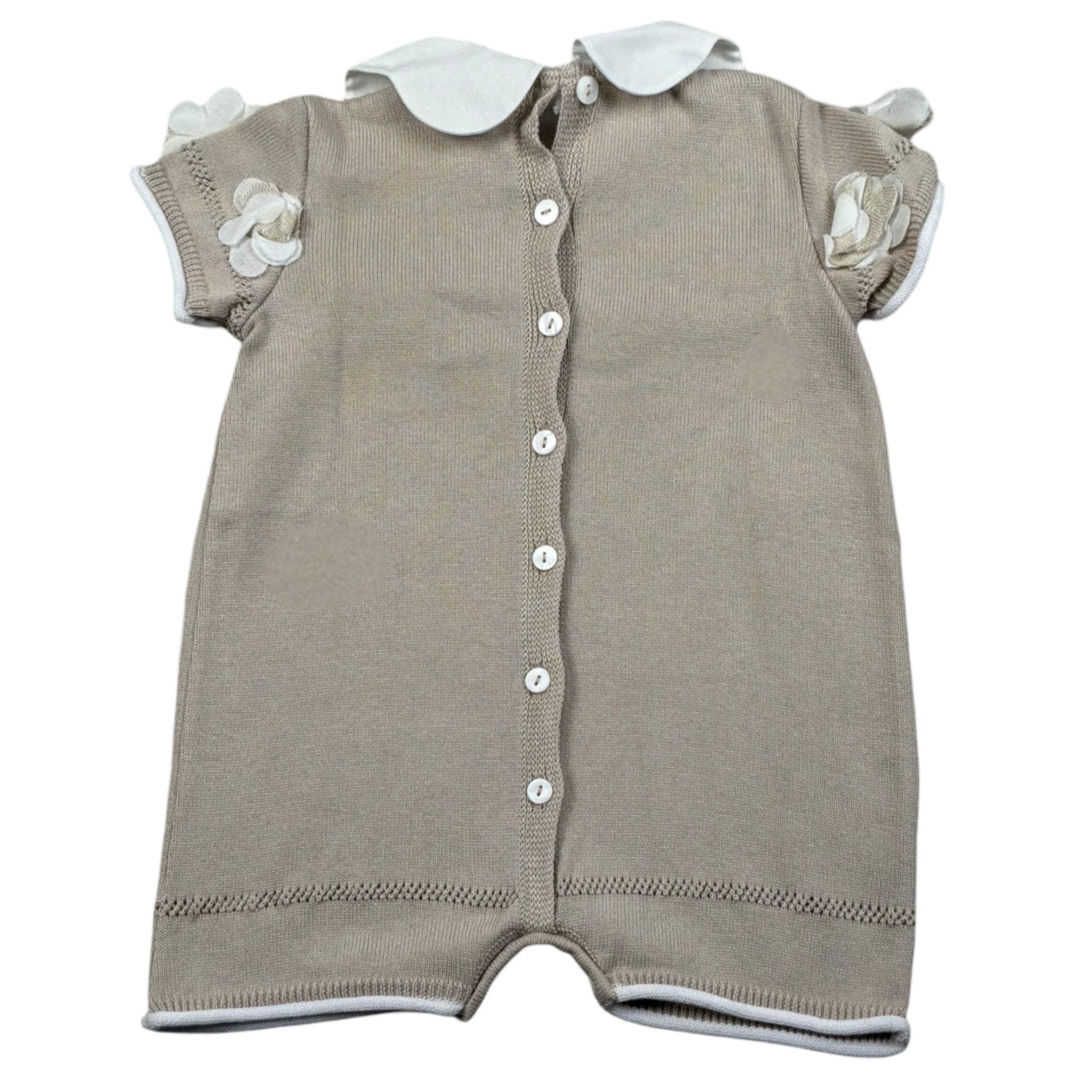 Le Coconne Pagliaccetto Tinta Unita con Applicazioni per Neonata LCN2449 BEIGE LE COCONNE 