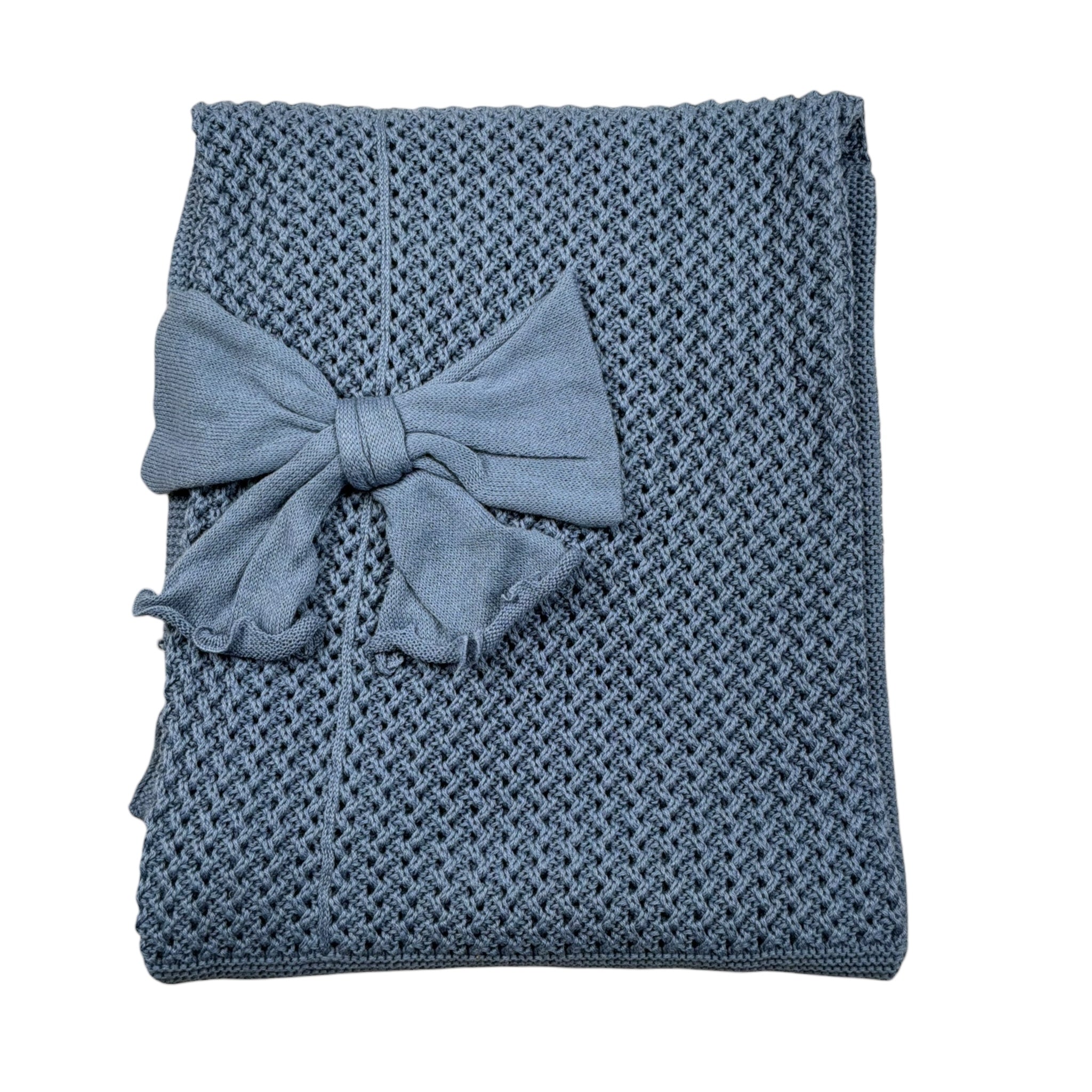 Le Coconne Coperta Tinta Unita con Fiocco per Neonata LCNNNN AZZURRO LE COCONNE 