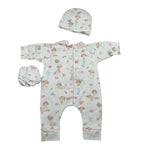 Le Piccoline Del Cuore Completo 3 Pezzi Pagliaccetto-Cappello-Babbucce per Neonata EOEO BIANCO LE PICCOLINE DEL CUORE 