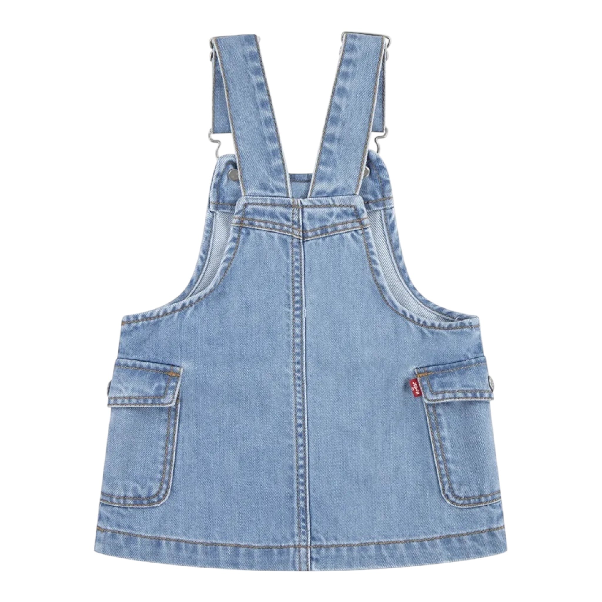 Levi'S Salopette Tinta Unita con Tasconi per Neonata 1EM257X AZZURRO LEVI'S 