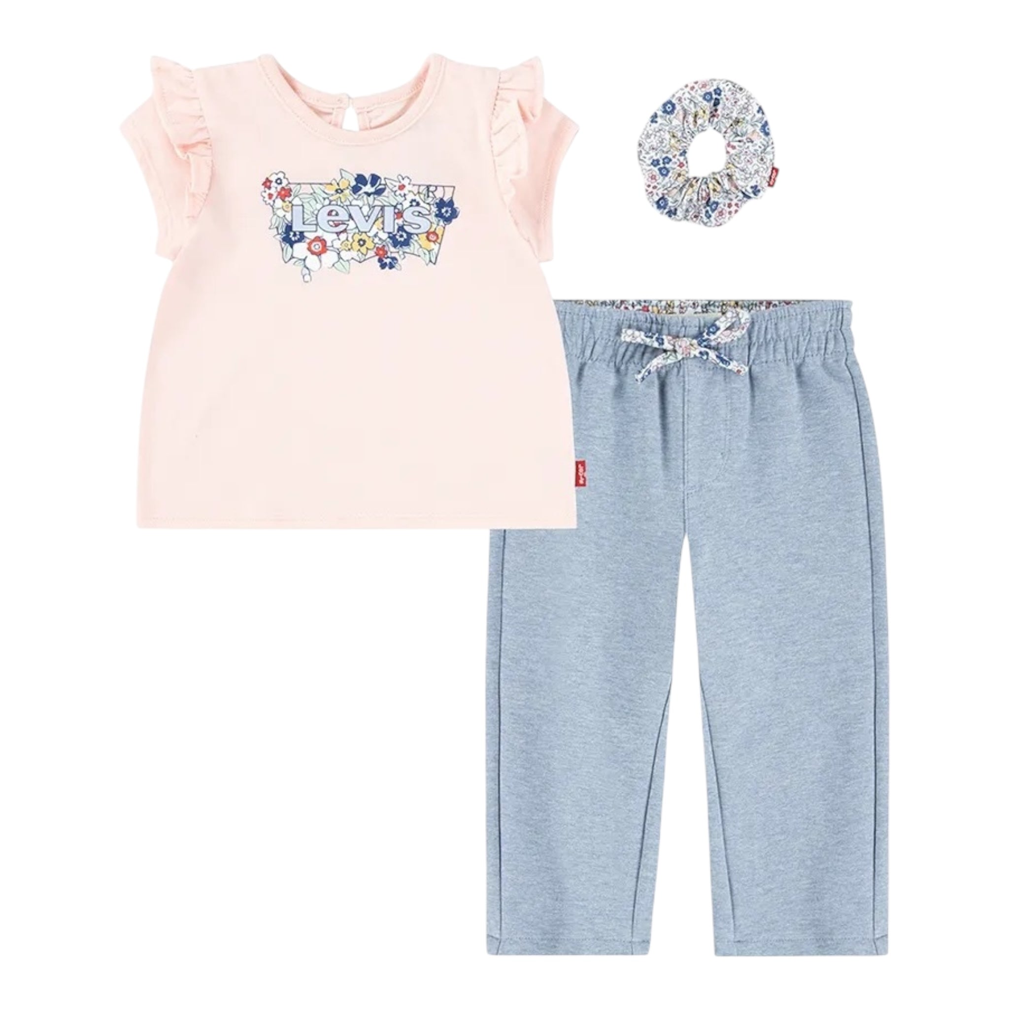 Levi'S Completo 3 Pezzi Jeans-Canotta-Elastico per Neonata 1EM645 ROSA LEVI'S 