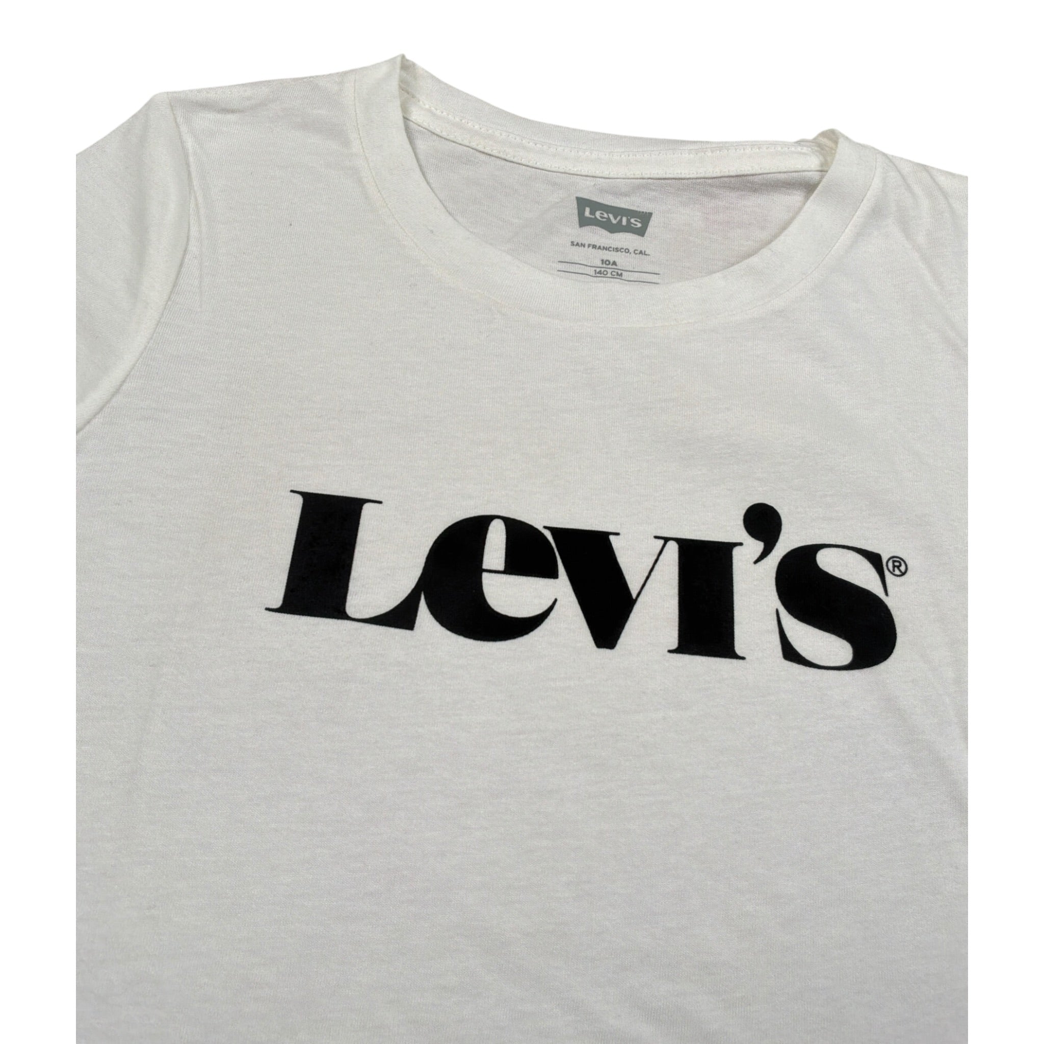 Levi'S T-Shirt Girocollo tinta unita con Stampa Bianco per Bambino 4EC982 BIANCO LEVI'S 