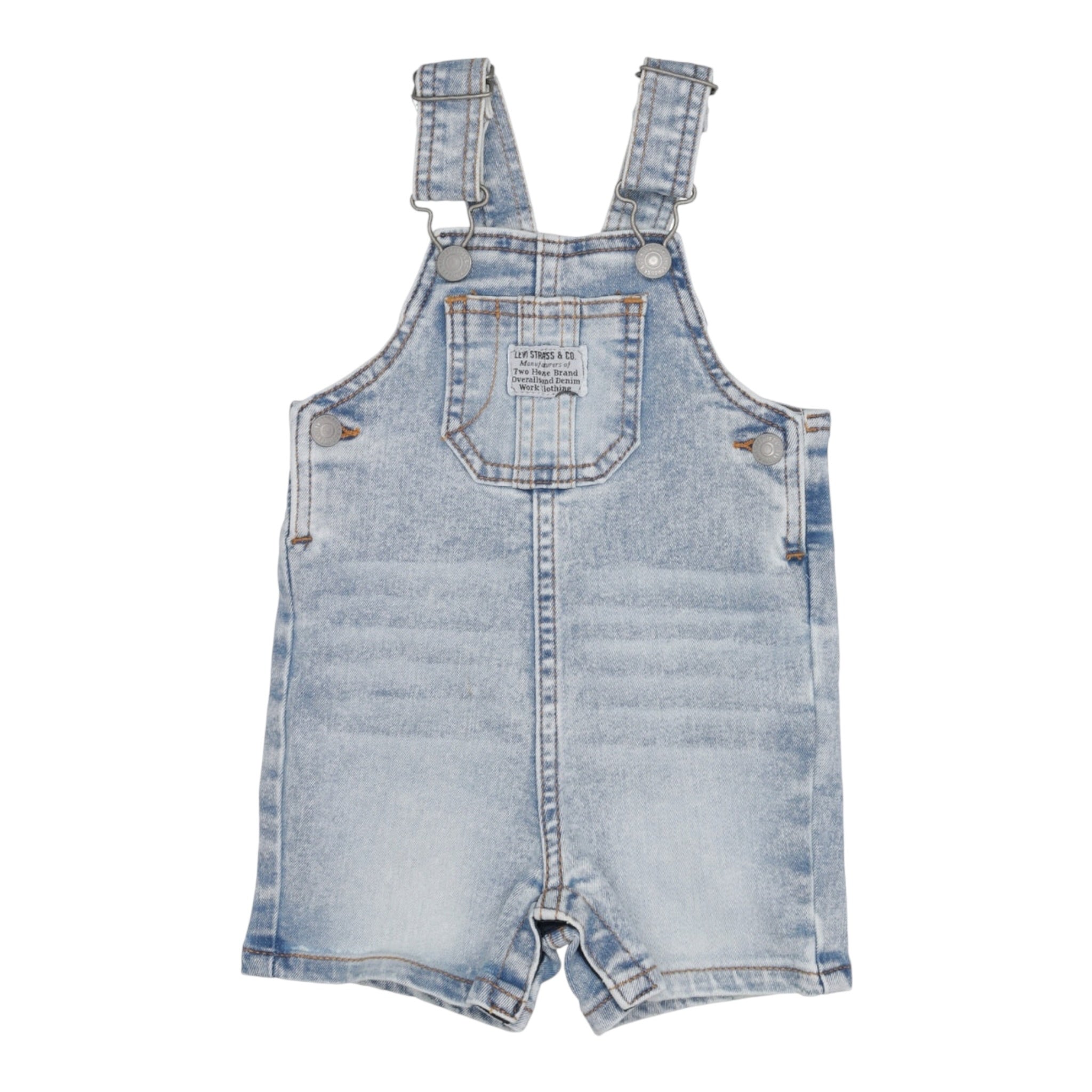 Levi'S Salopette In Denim Tinta Unita per Neonato 6EE584X AZZURRO LEVI'S 