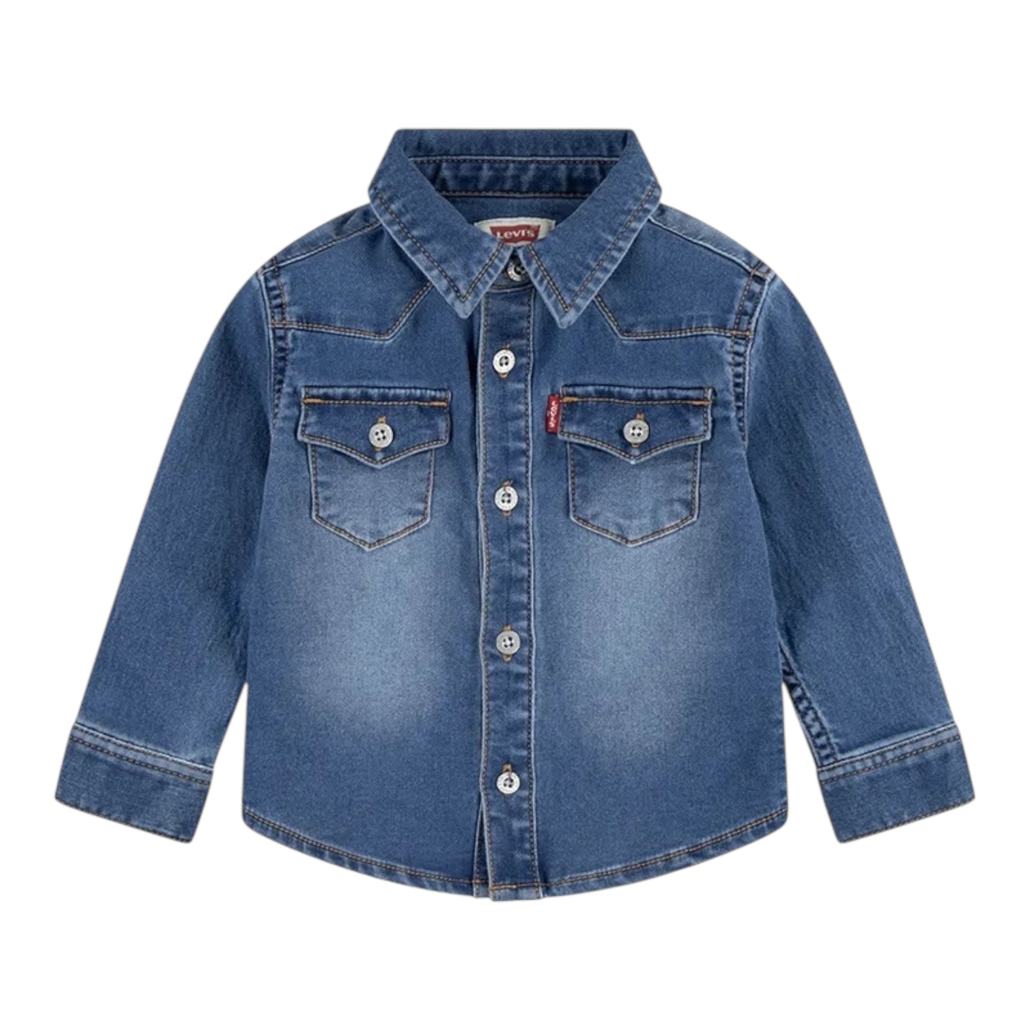 Levi'S Camicia In Denim Tinta Unita per Neonato 6EM335 BLU LEVI'S 