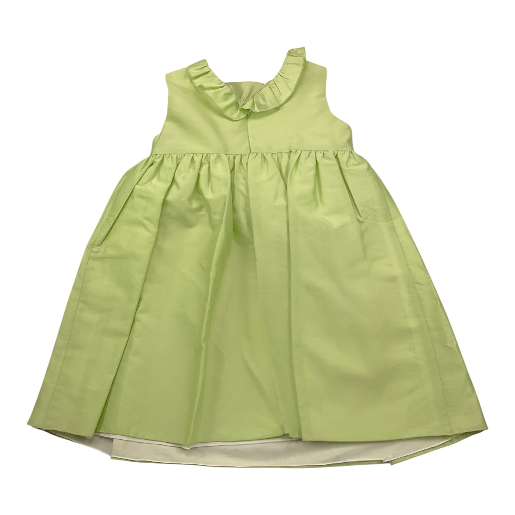 Little Bear Abito Giromanica Tinta Unita con Fiocco per Bambina 8200 VERDE LITTLE BEAR 