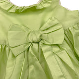 Little Bear Abito Giromanica Tinta Unita con Fiocco per Bambina 8200 VERDE LITTLE BEAR 