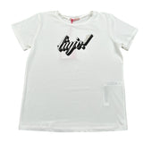 Liu Jo T-Shirt Girocollo tinta unita con Brillantini Bianco per Bambina GA50188 BIANCO LIU JO 