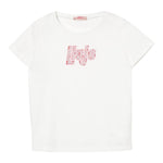 Liu Jo T-Shirt Girocollo Tinta Unita con Brillantini per Bambina GA5019X BIANCO LIU JO 