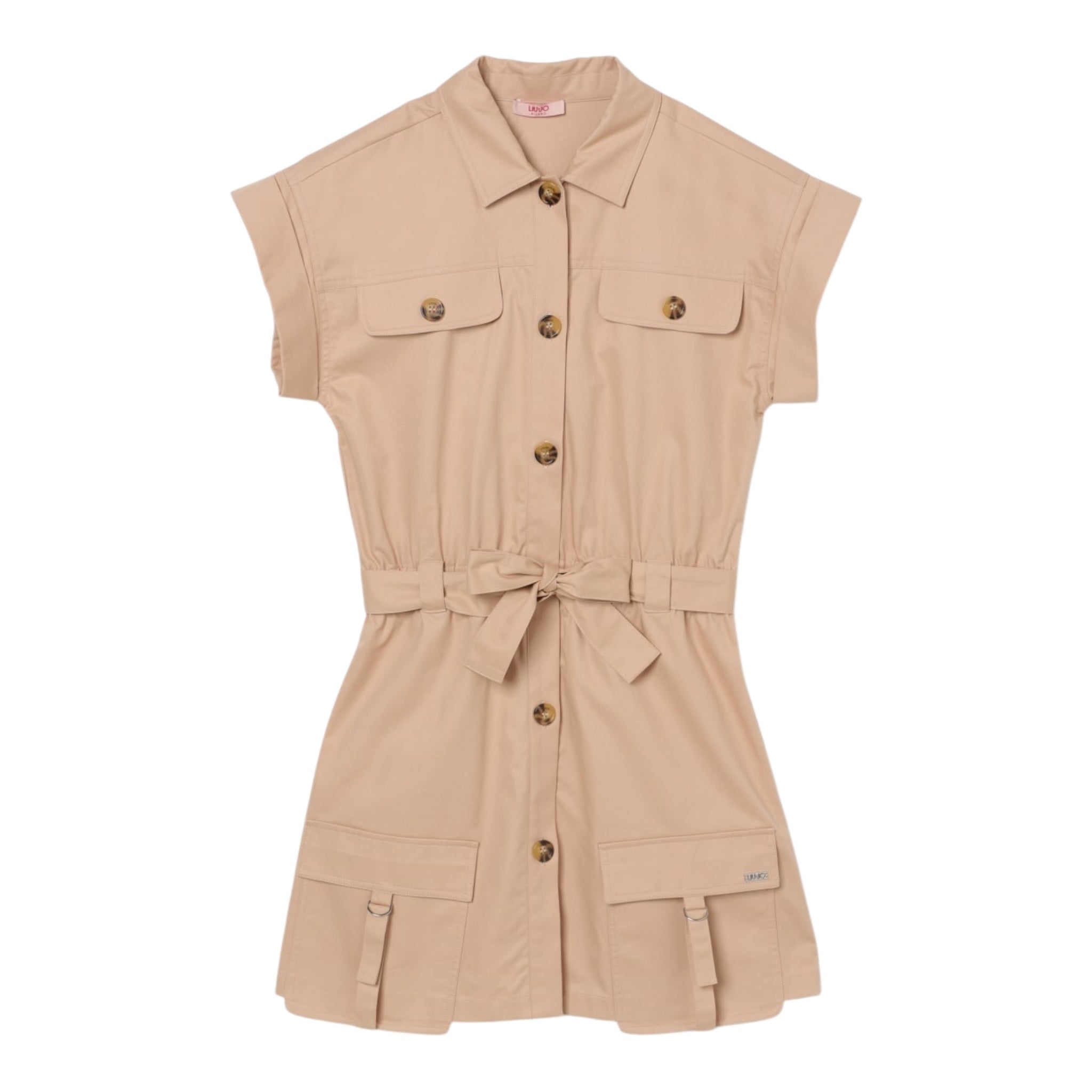 Liu Jo Set Abito Tinta Unita-Cintura per Bambina GA5026 BEIGE LIU JO 