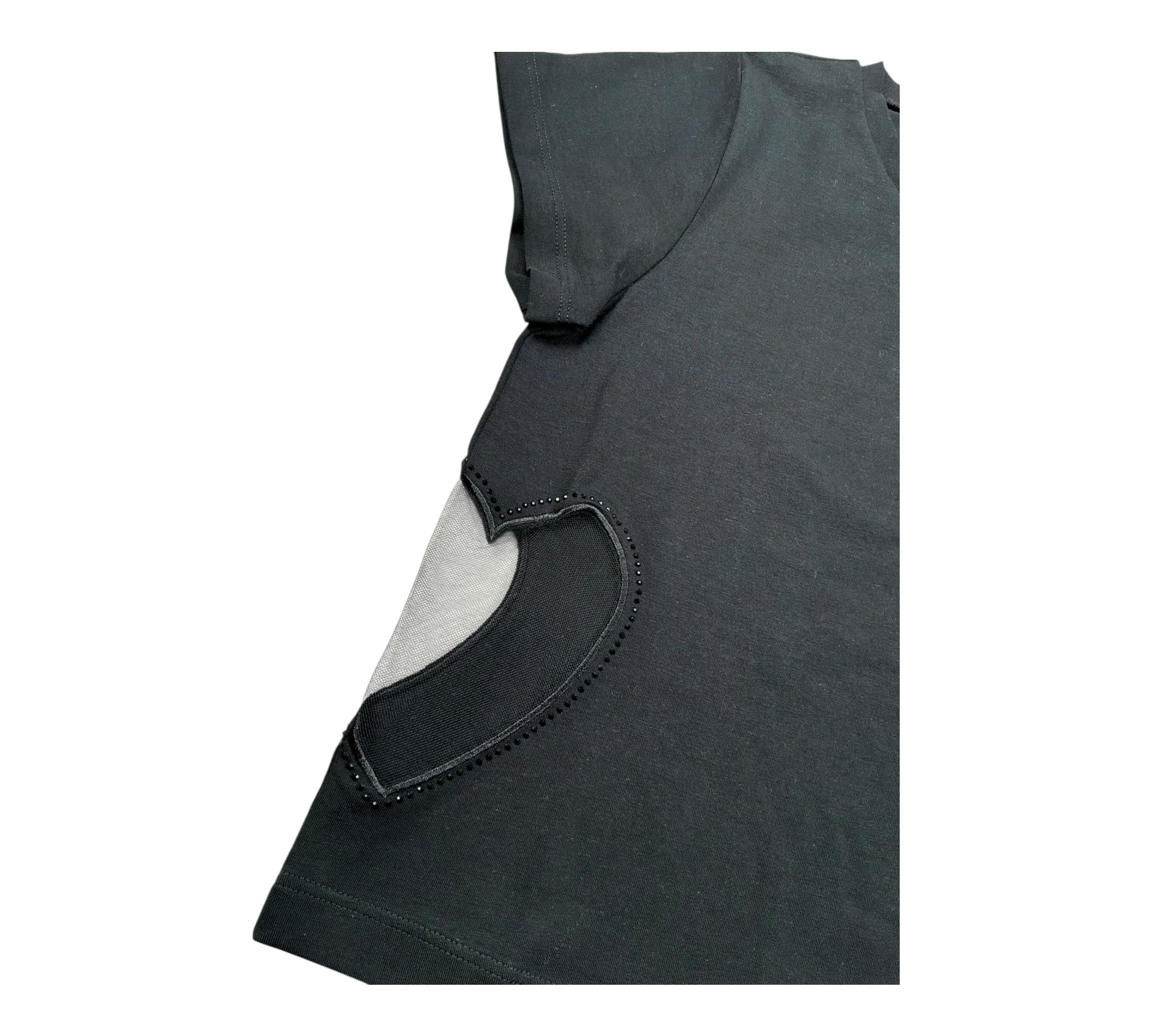 Liu Jo T-Shirt Girocollo Tinta Unita con Applicazione per Bambina GA5067X NERO LIU JO 