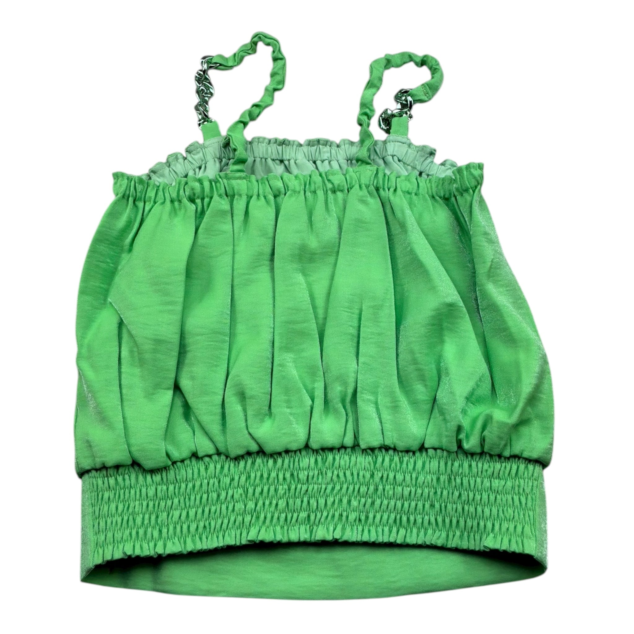 Liu Jo Top Tinta Unita Bretelline con Catena per Bambina GA5130 VERDE LIU JO 