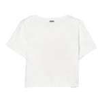 Liu Jo T-Shirt Girocollo Tinta Unita con Stampa E Frange per Bambina GA5192 BIANCO LIU JO 