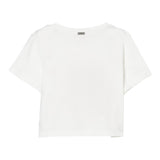 Liu Jo T-Shirt Girocollo Tinta Unita con Stampa E Frange per Bambina GA5192 BIANCO LIU JO 