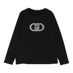 Liu Jo Shirt Girocollo tinta unita con Stampa Nero per Bambina GF5008 NERO LIU JO 