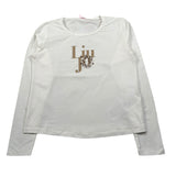 Liu Jo Shirt Girocollo tinta unita con Brillantini Bianco per Bambina GF5108 BIANCO LIU JO 