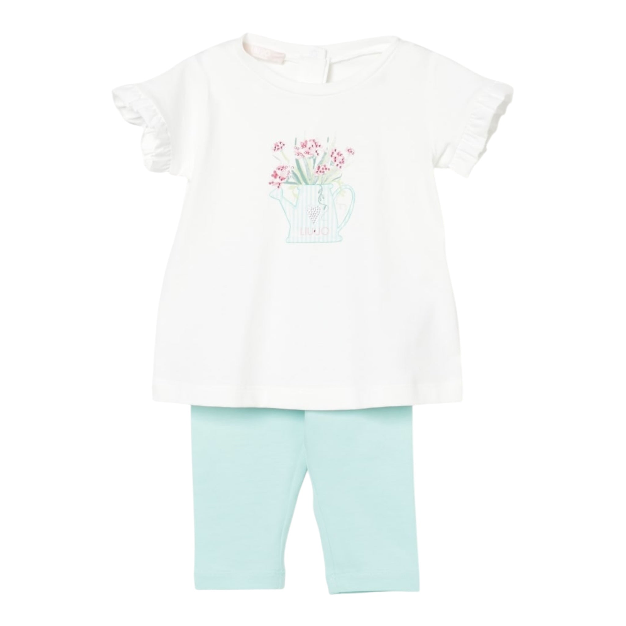 Liu Jo Completo 2 Pezzi T-Shirt-Leggins per Neonata HA5061 BIANCO/VERDE ACQUA LIU JO 
