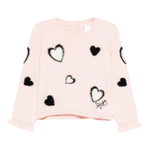 Liu Jo Maglia Girocollo tinta unita con Ricami Rosa per Neonata HF5045 ROSA LIU JO 