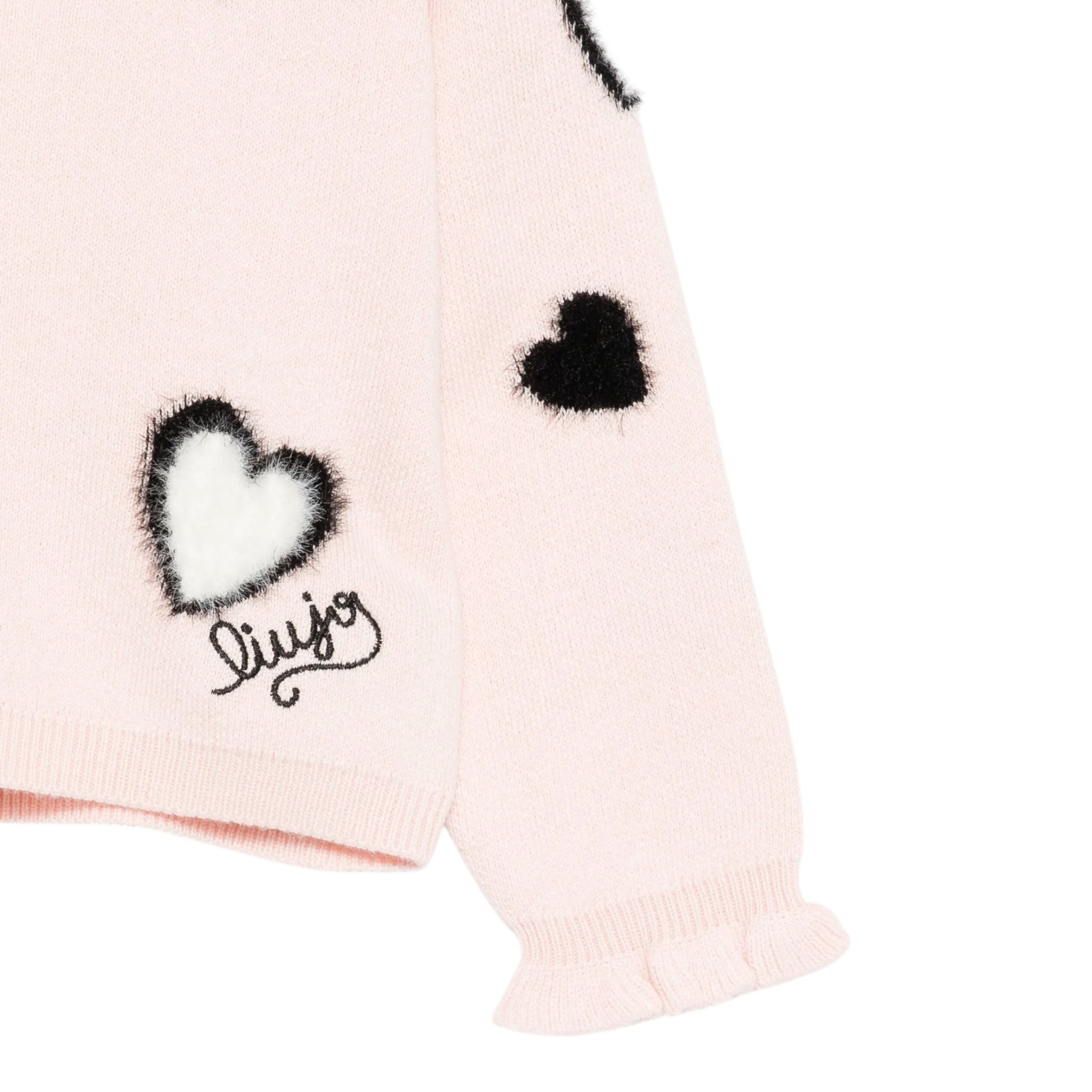 Liu Jo Maglia Girocollo tinta unita con Ricami Rosa per Neonata HF5045 ROSA LIU JO 