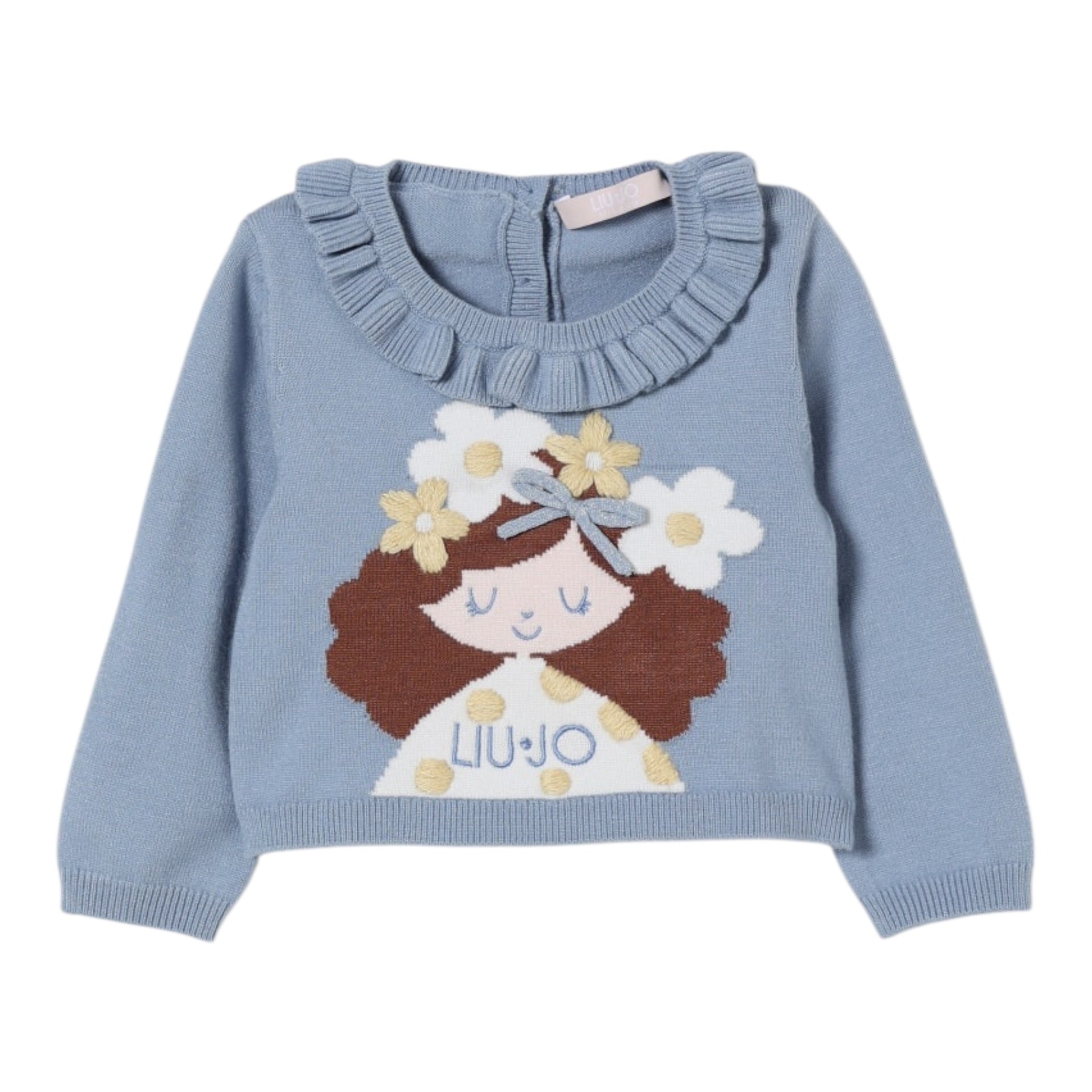 Liu Jo Maglia tinta unita con Ricami Azzurro per Neonata HF5071 AZZURRO LIU JO 