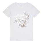 Guess T-Shirt Girocollo Tinta Unita con Stsmpa per Bambina J5RI35K6YW4 BIANCO GUESS 
