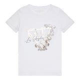 Guess T-Shirt Girocollo Tinta Unita con Stsmpa per Bambina J5RI35K6YW4 BIANCO GUESS 