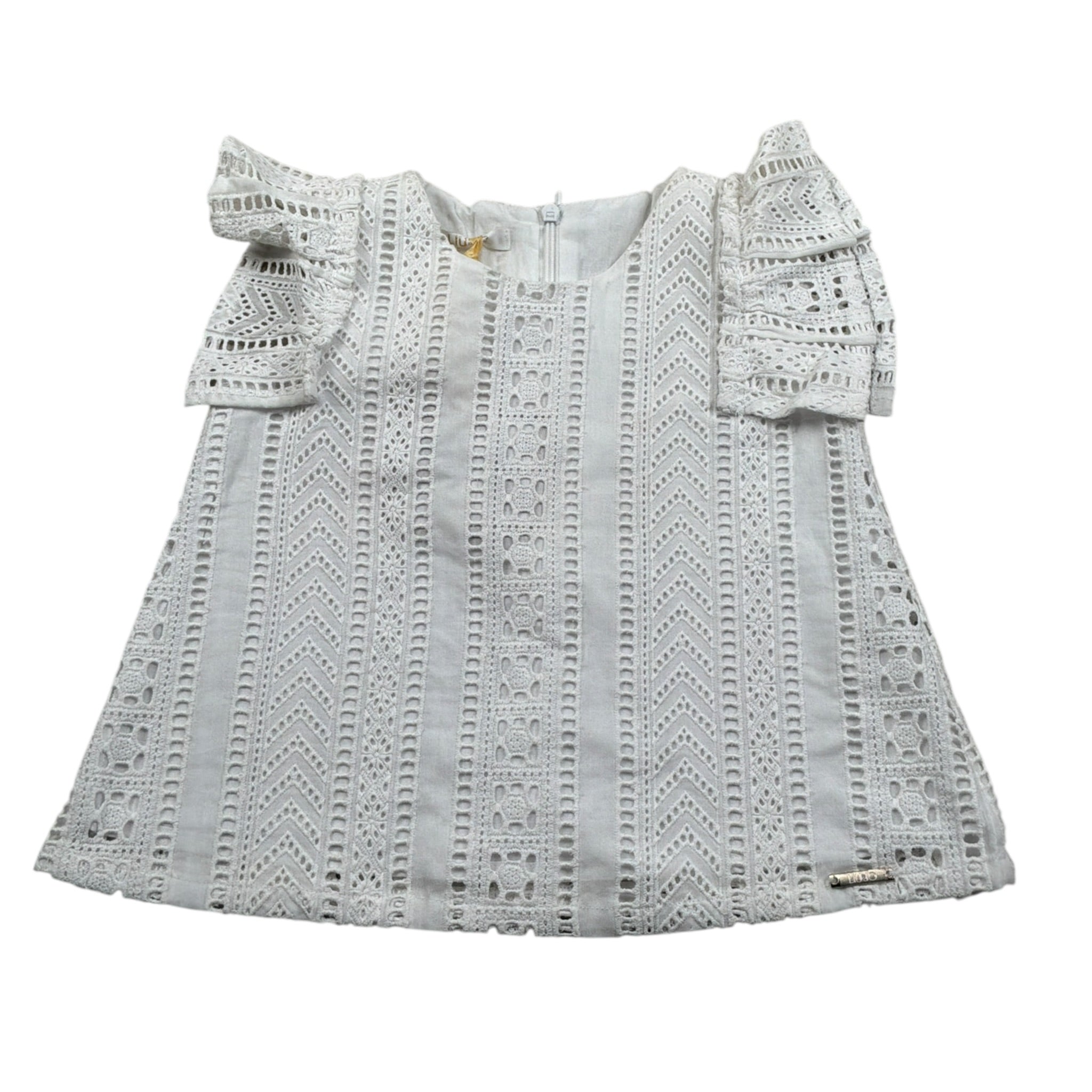 Liu Jo Top Giomanica tinta unita con Ricami Bianco per Neonata KA0110 BIANCO LIU JO 