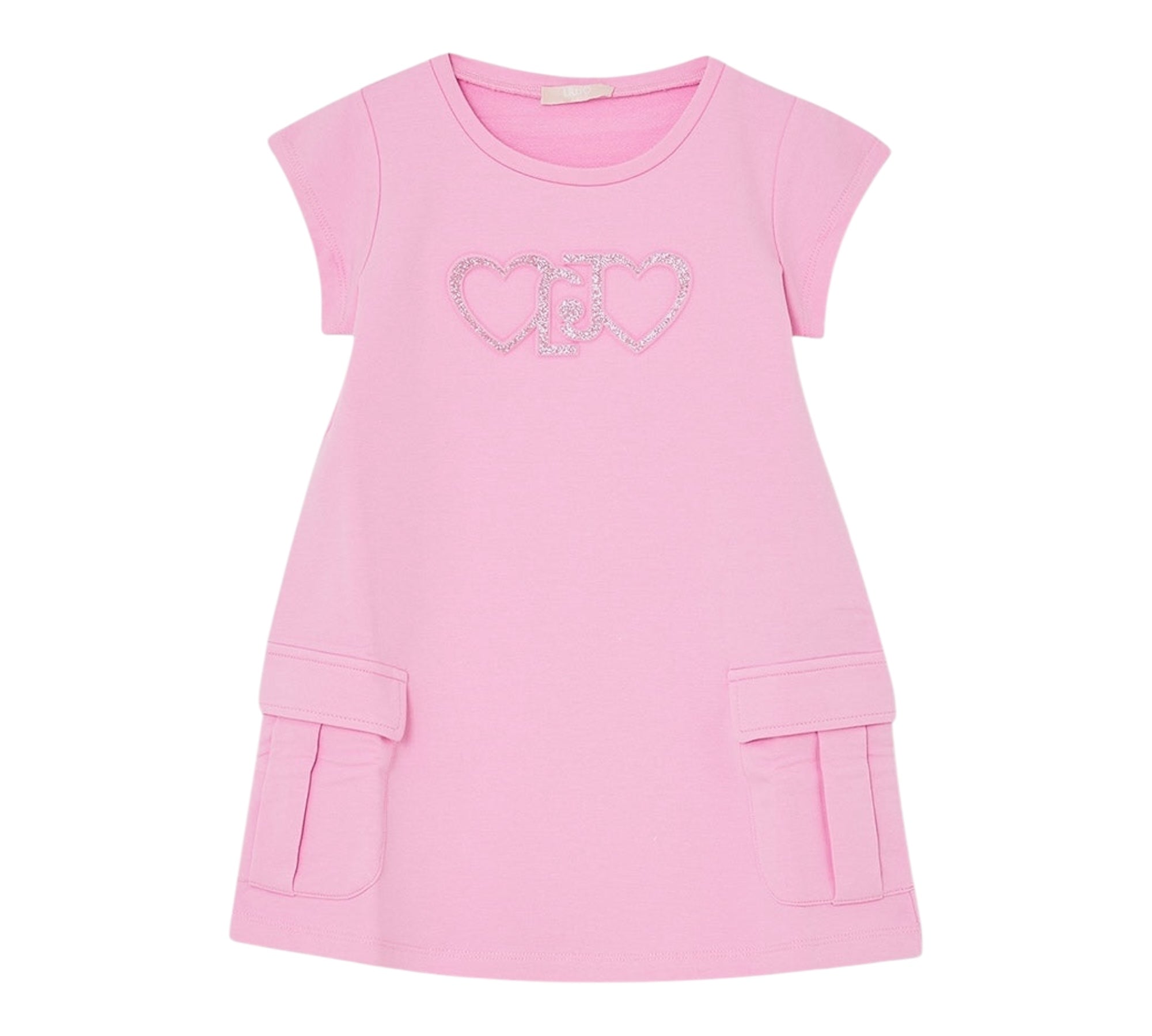 Liu Jo Abito Mezza Manica Tinta Unita con Logo per Neonata KA5017N ROSA LIU JO 