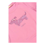 Liu Jo T-Shirt Girocollo Tinta Unita con Brillantini per Bambina KA5021 ROSA LIU JO 