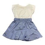 Liu Jo Abito Bicolore con Fantasia A Righe per Neonata KA5049 BIANCO/AZZURRO LIU JO 