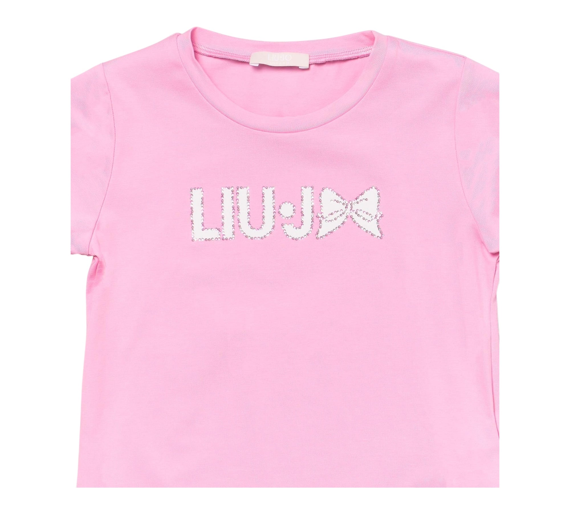 Liu Jo T-Shirt Girocollo Tinta Unita con Brillantini per Neonata KA5081NX ROSA LIU JO 