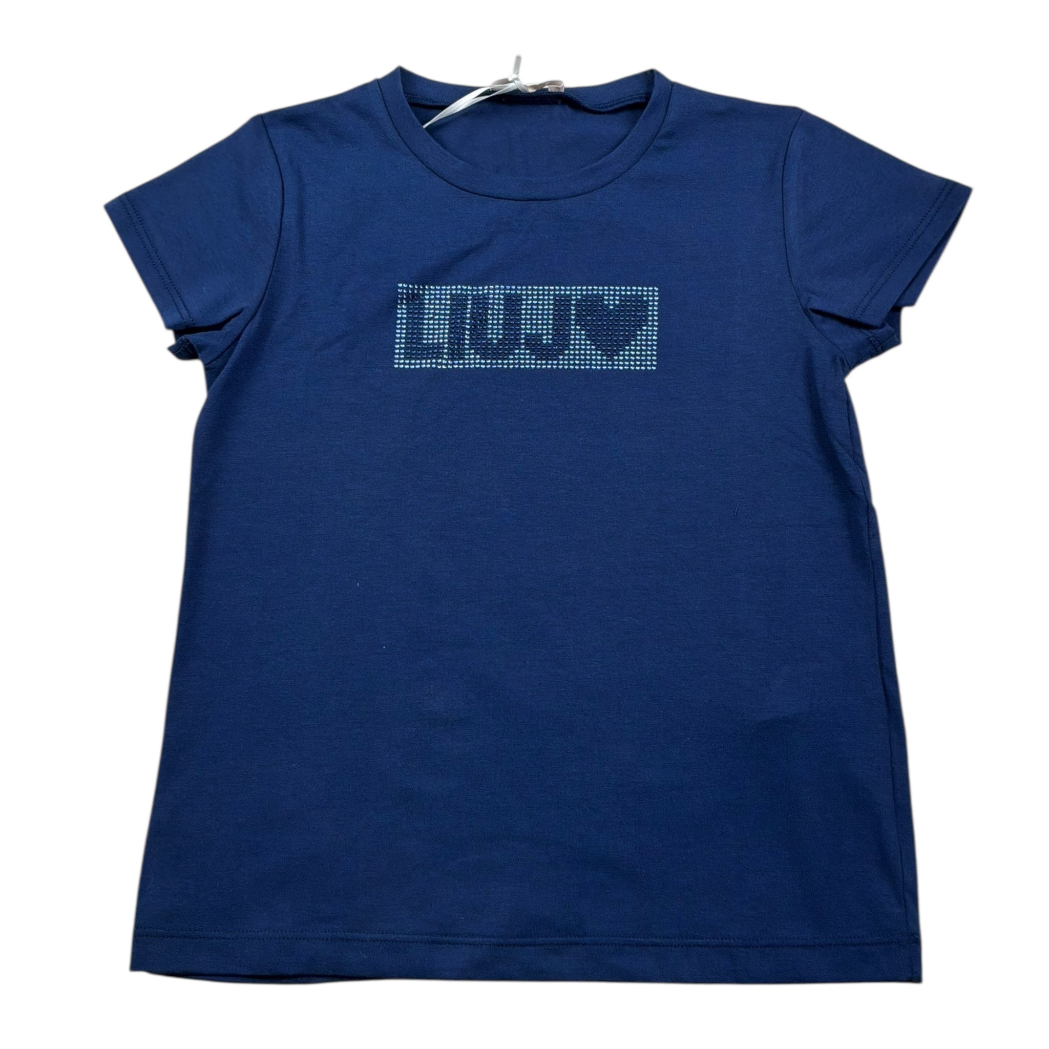 Liu Jo T-Shirt Tinta Unita con Brillantini per Bambina KA5095JXXXX BLU LIU JO 
