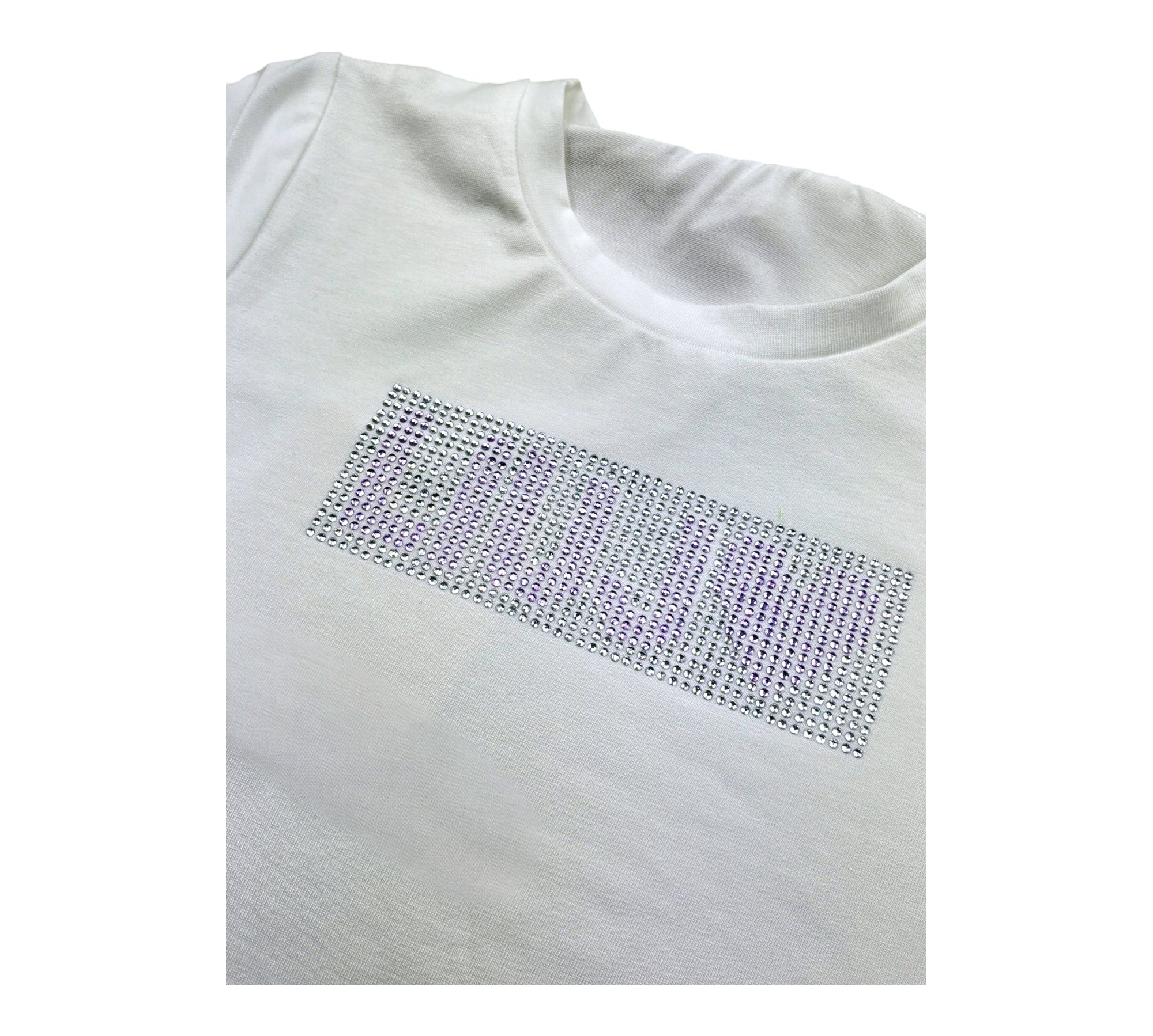 Liu Jo T-Shirt Tinta Unita con Brillantini per Neonata KA5095NXX BIANCO LIU JO 