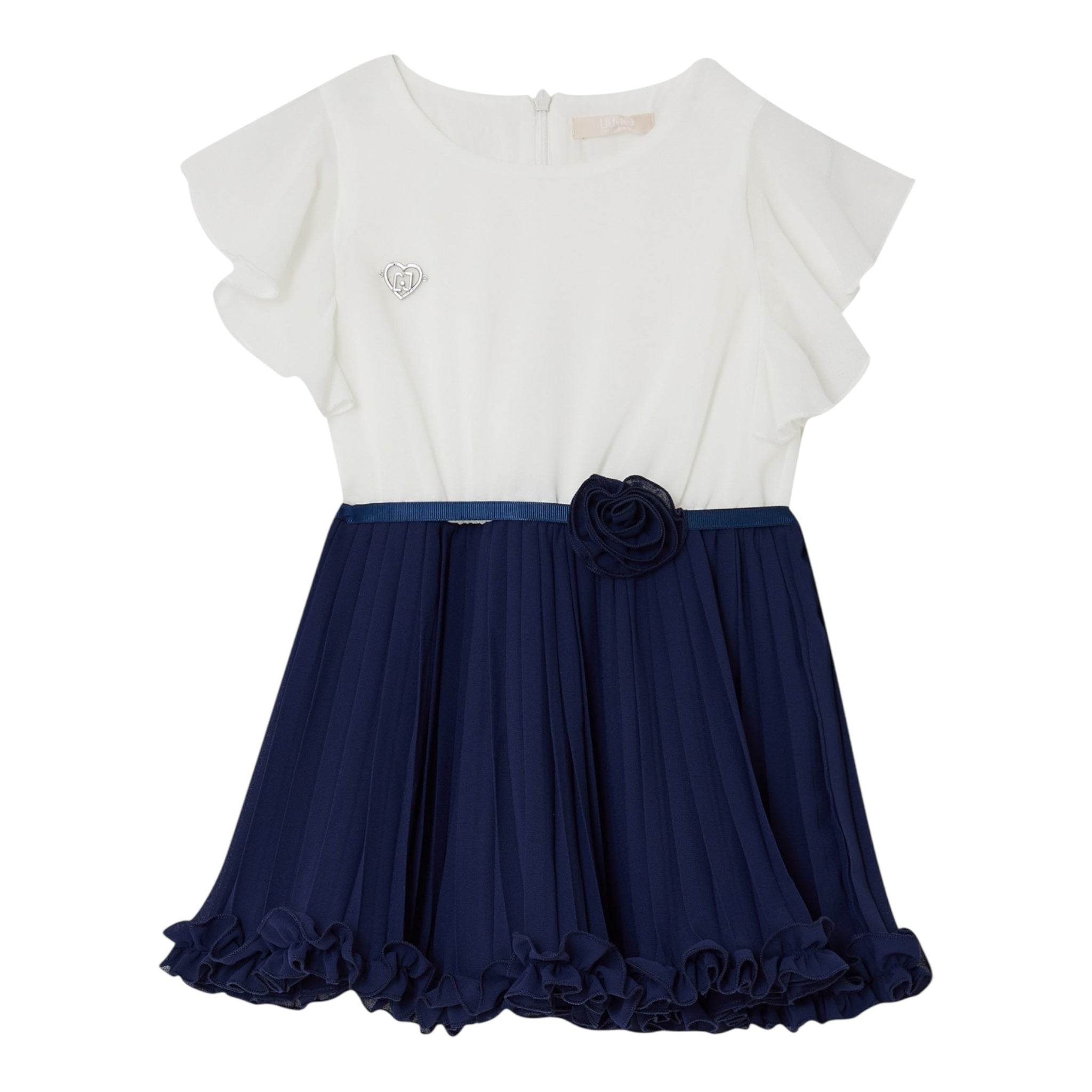 Liu Jo Abito Bicolore Mezza Manica Velato per Bambina KA5133J BIANCO/BLU LIU JO 