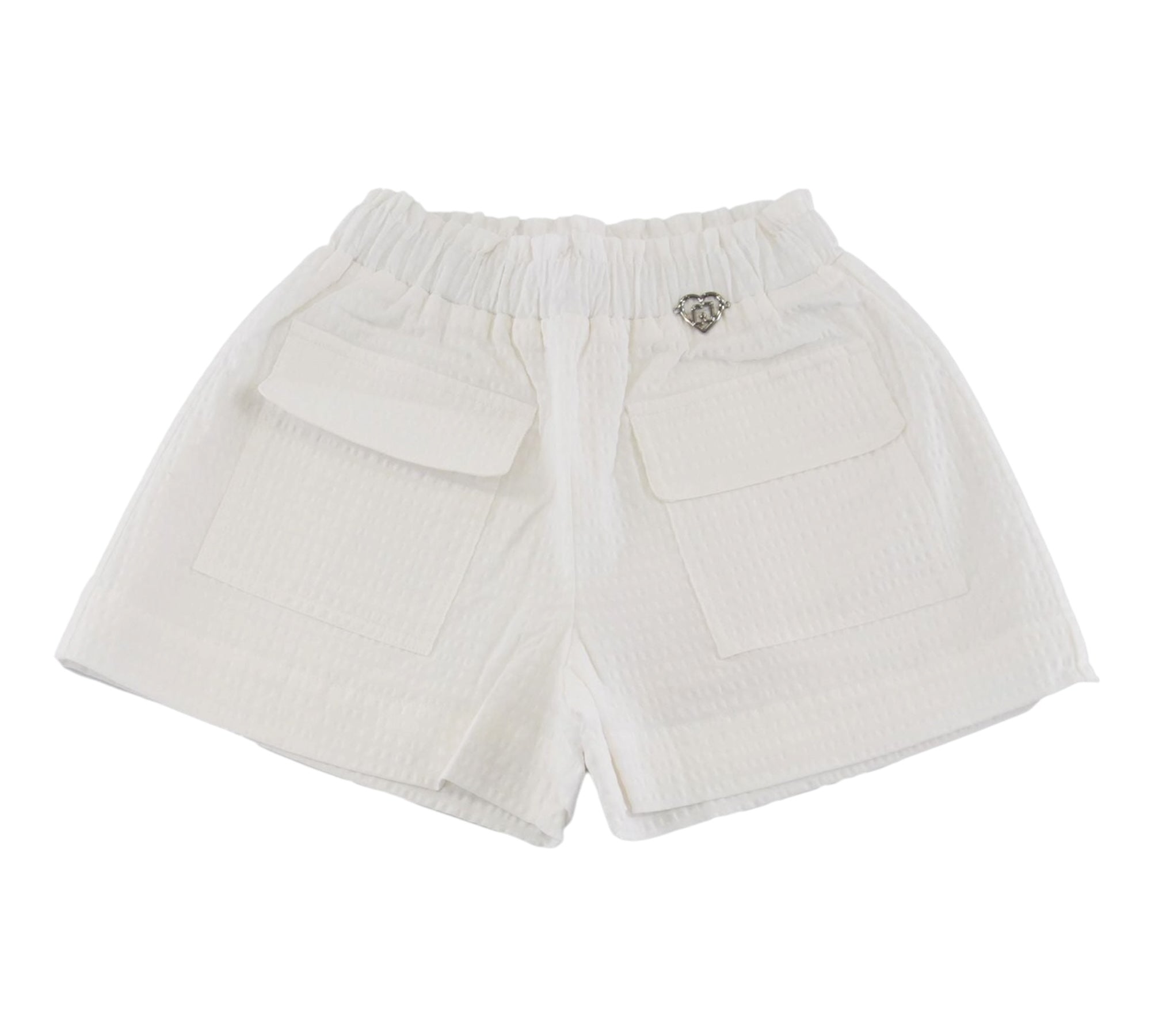 Liu Jo Short Tinta Unita con Elastico In Vita per Neonata KA5143NX BIANCO LIU JO 
