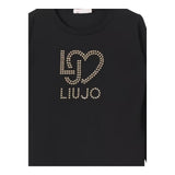Liu Jo Shirt Tinta Unita Girocollo con Brillantini per Bambina KF4029 NERO LIU JO 
