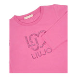 Liu Jo Shirt Tinta Unita Girocollo con Brillantini per Neonata KF4029X ROSA LIU JO 