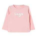 Liu Jo Shirt Tinta Unita Girocollo con Brillantini per Neonata KF4069X ROSA LIU JO 