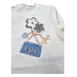Liu Jo Shirt Girocollo tinta unita con Brillantini Bianco per Bambina KF5076J0088J BIANCO LIU JO 
