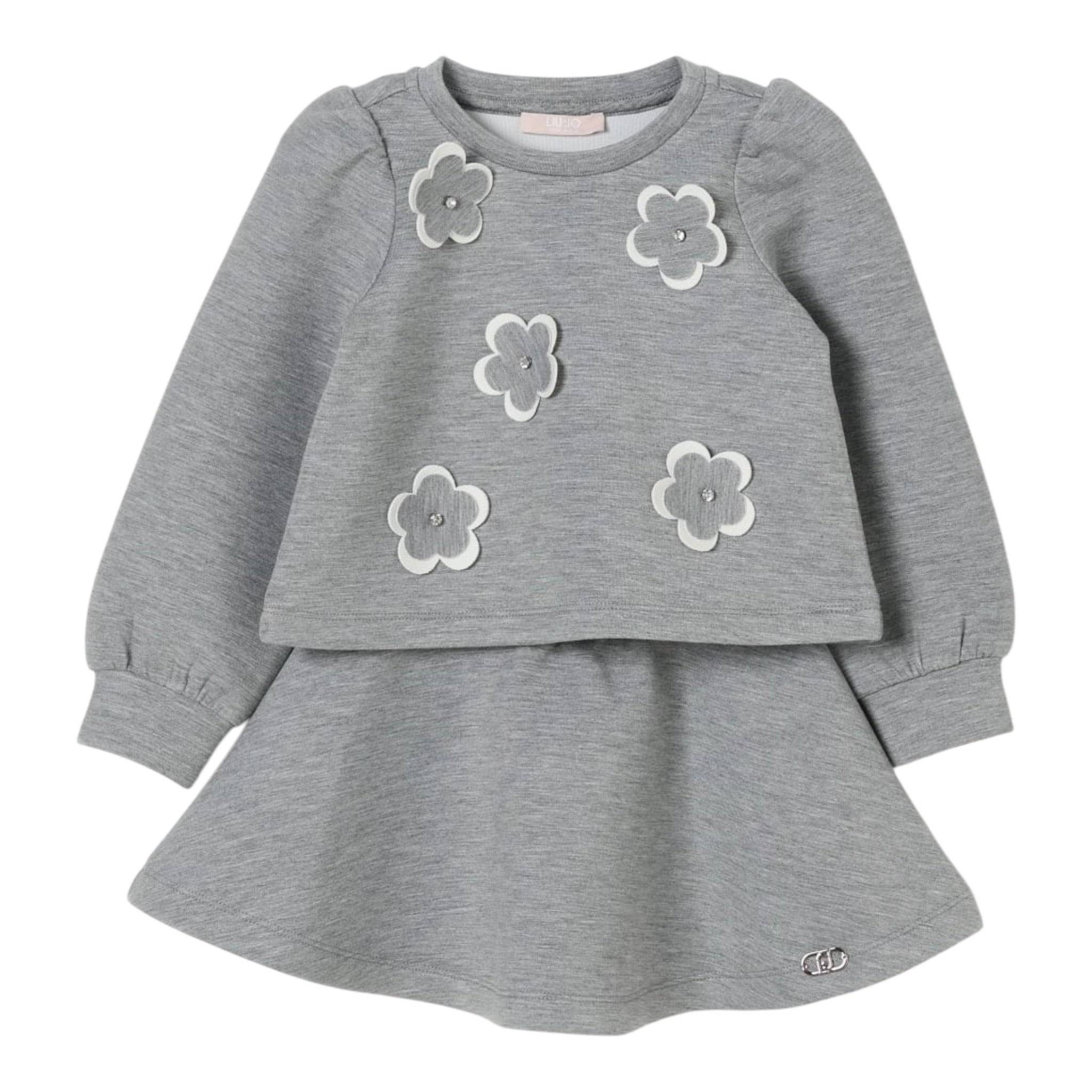 Liu Jo Completo 2 Pezzi Felpa-Pantalone tinta unita Grigio per Bambina KF5077J GRIGIO LIU JO 