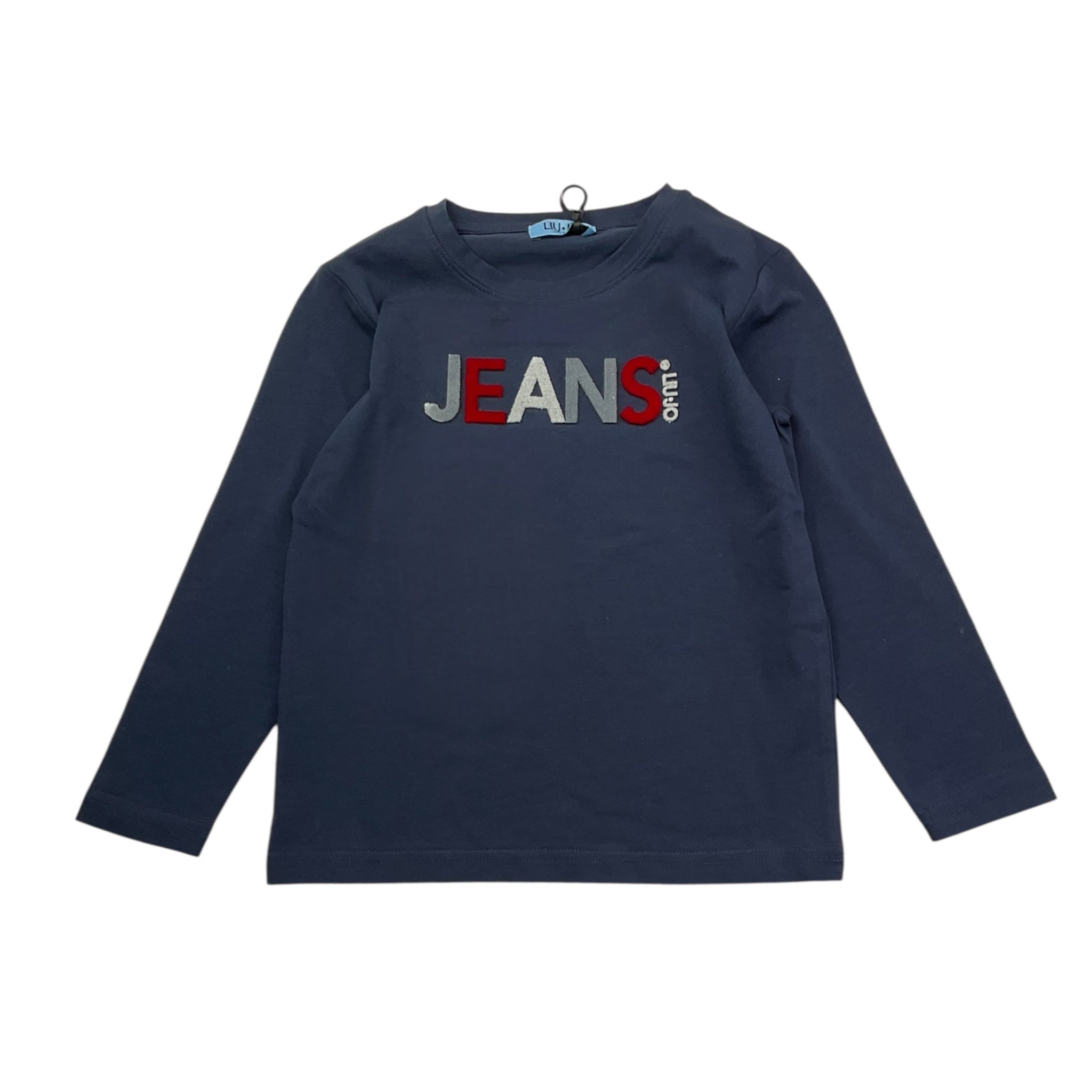 Liu Jo Shirt Girocollo Tinta Unita con Stampa per Bambino QF3106 BLU LIU JO 