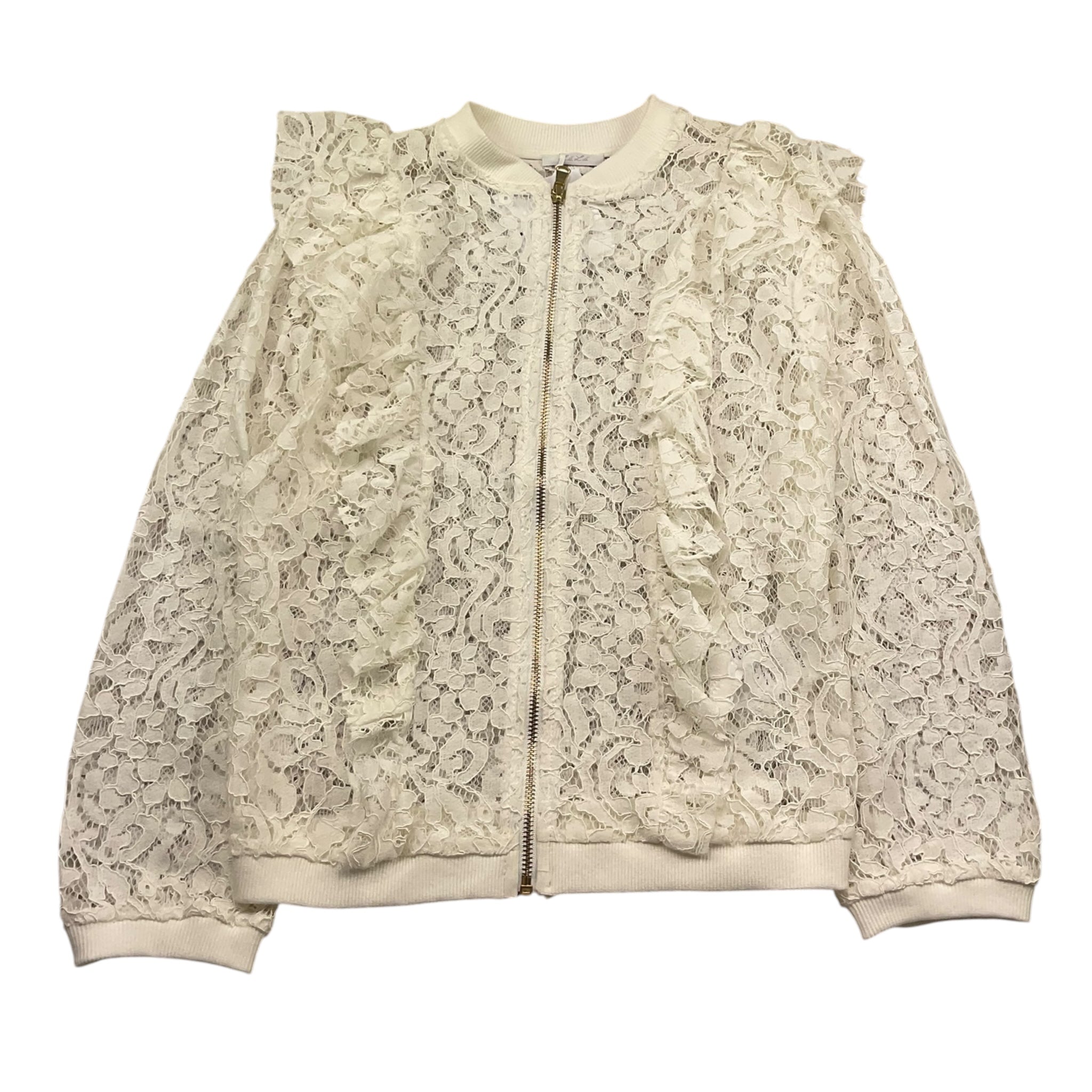 Lu Lu By Miss Grant Giubbino con Zip Tinta Unita Ricamato per Bambina LL0224 BIANCO LU LU BY MISS GRANT 