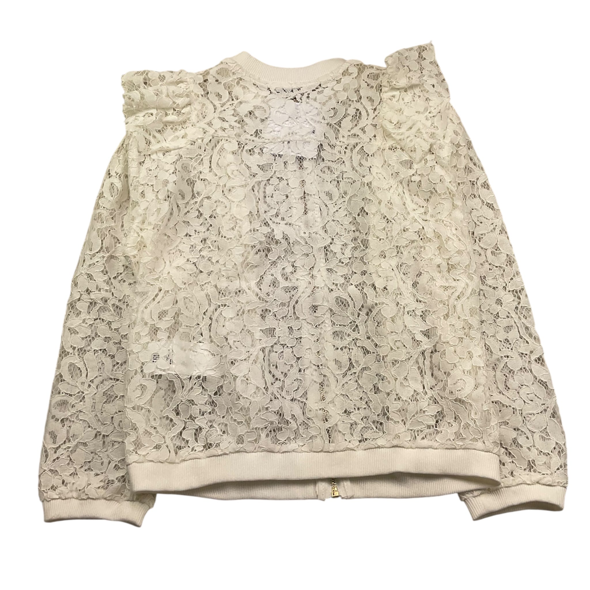 Lu Lu By Miss Grant Giubbino con Zip Tinta Unita Ricamato per Bambina LL0224 BIANCO LU LU BY MISS GRANT 