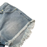 Lu Lu By Miss Grant Short In Denim tinta unita con Elastico In Vita Azzurro per Bambina LL3376 AZZURRO LU LU BY MISS GRANT 