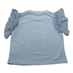 M+E' T-Shirt Girocollo tinta unita con Tulle Azzurro per Bambina UE1373 AZZURRO M+E' 