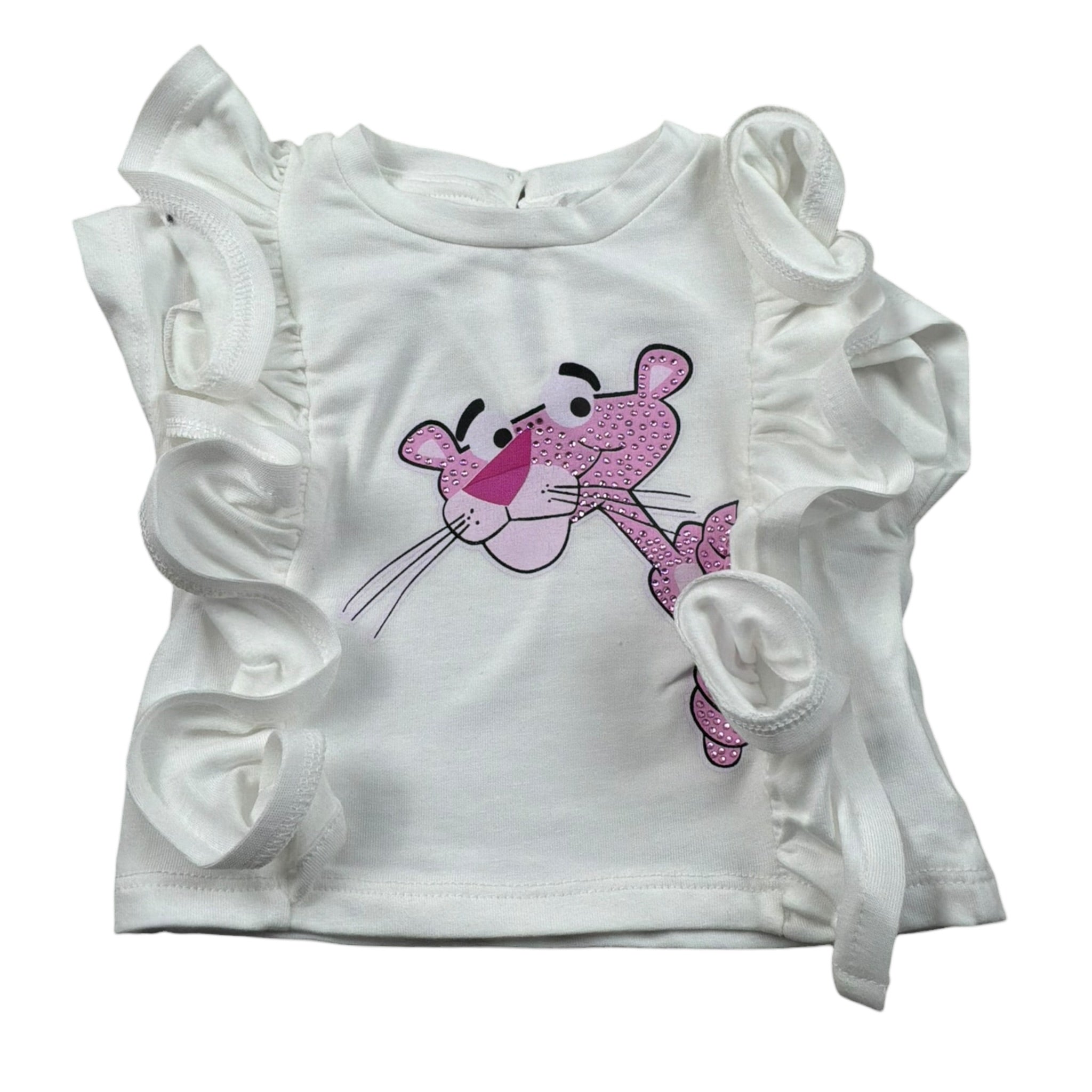M+E' T-Shirt Girocollo tinta unita con Stampa Bianco per Neonata UE1377 BIANCO M+E' 
