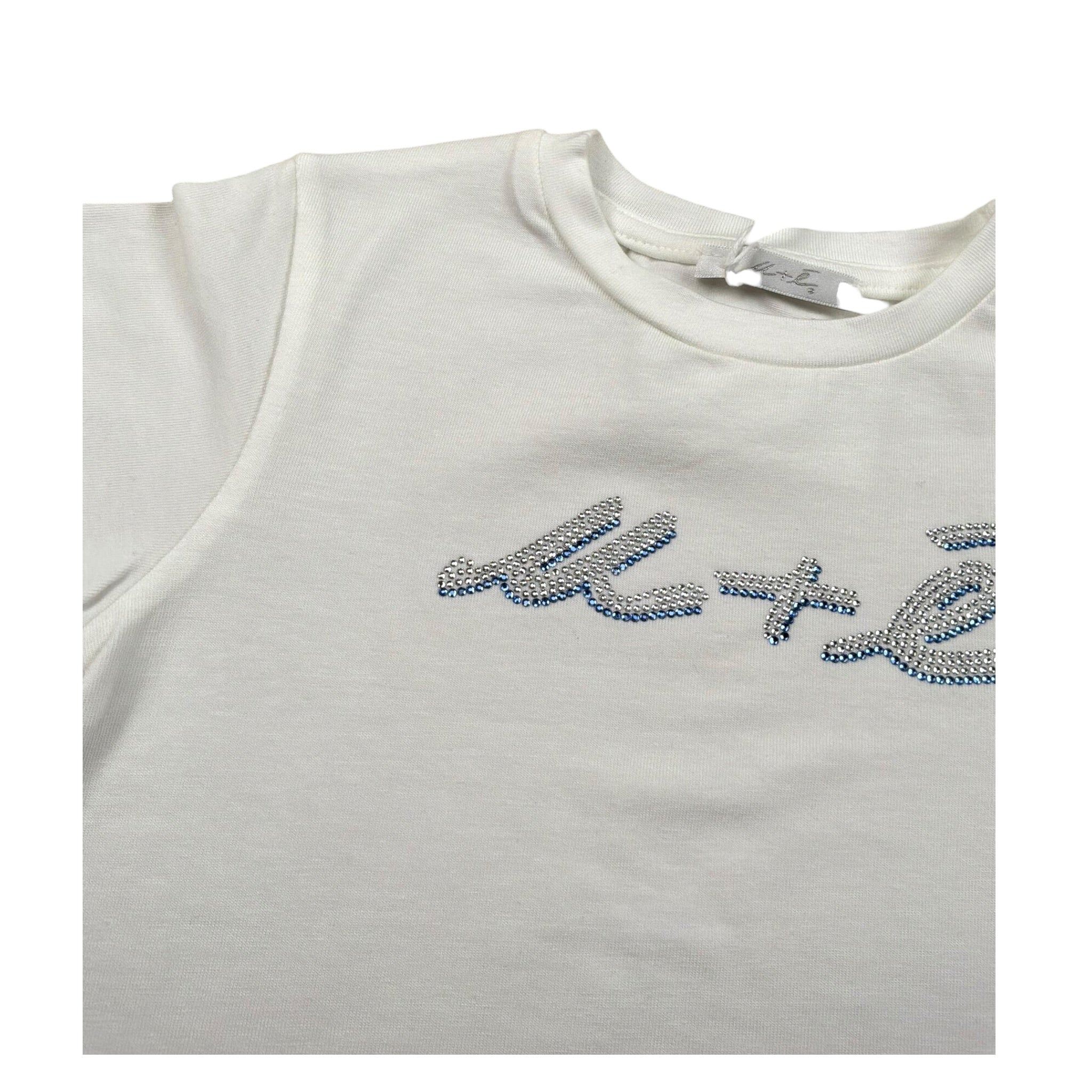 M+E' T-Shirt Girocollo tinta unita con Stampa Bianco per Neonata UE1405 BIANCO M+E' 
