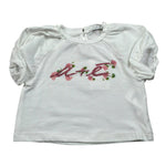 M+E' T-Shirt Girocollo tinta unita con Stampa Bianco per Neonata UE1424 BIANCO M+E' 
