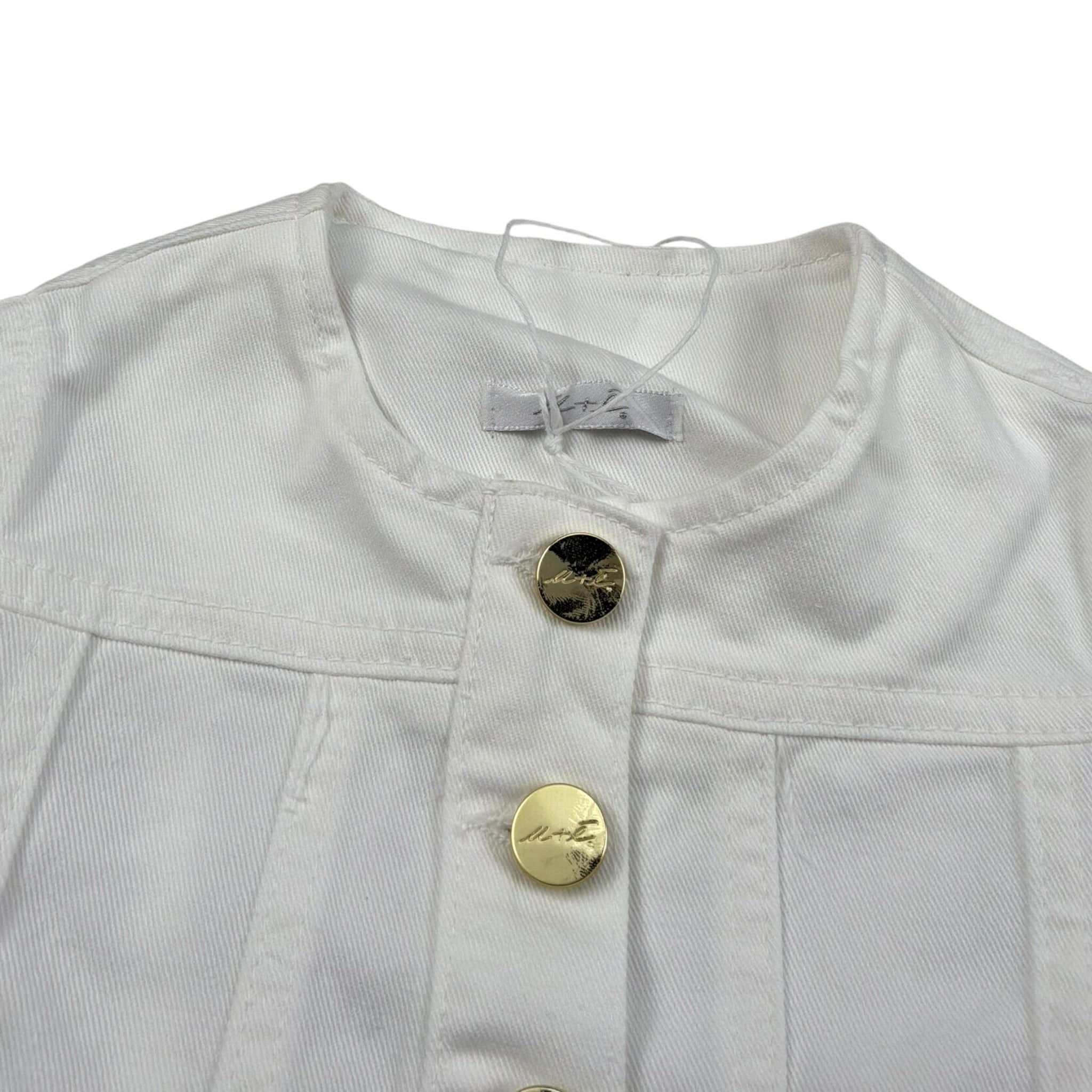M+E' Giubbino In Denim tinta unita Bianco per Neonata UE1694X BIANCO M+E' 